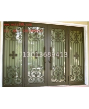 Wrought iron entrance doors